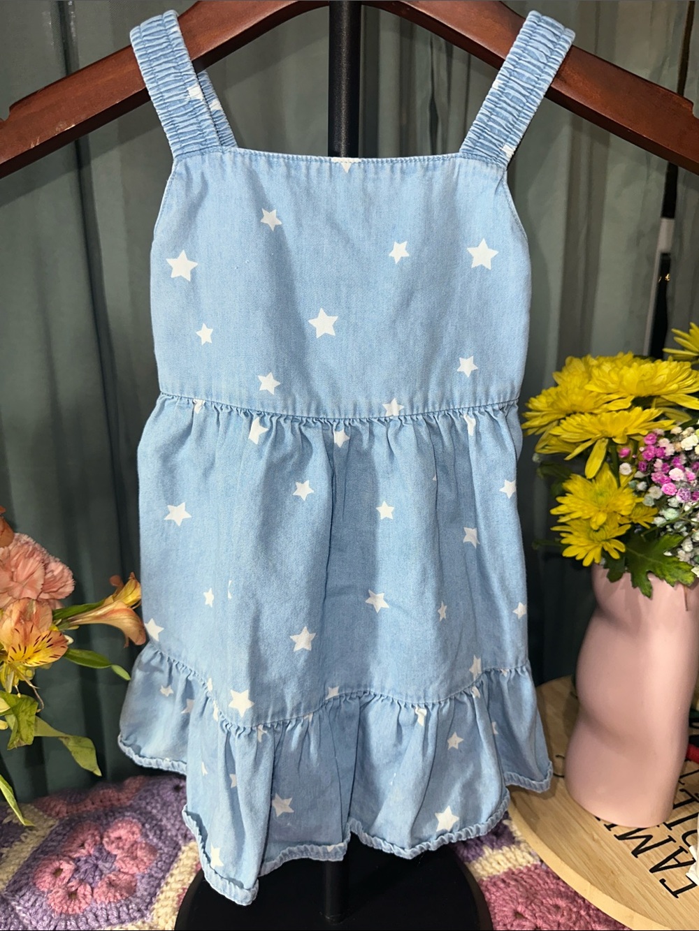 🎉wonder nation Light Blue Star Print Sundress. C319